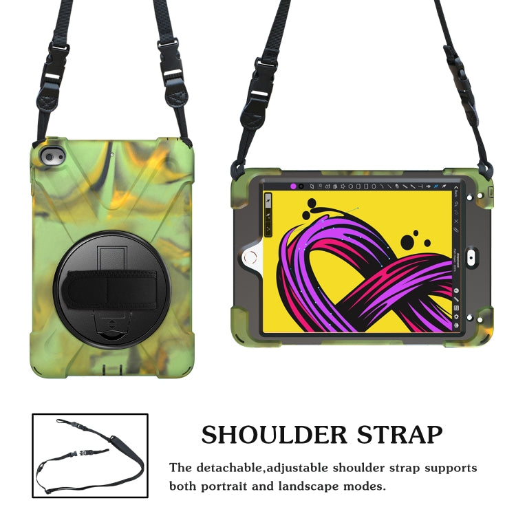 Shockproof Colorful Silicone + PC Protective Case with Holder & Shoulder Strap & Hand Strap For iPad Mini 4 / Mini (2019)