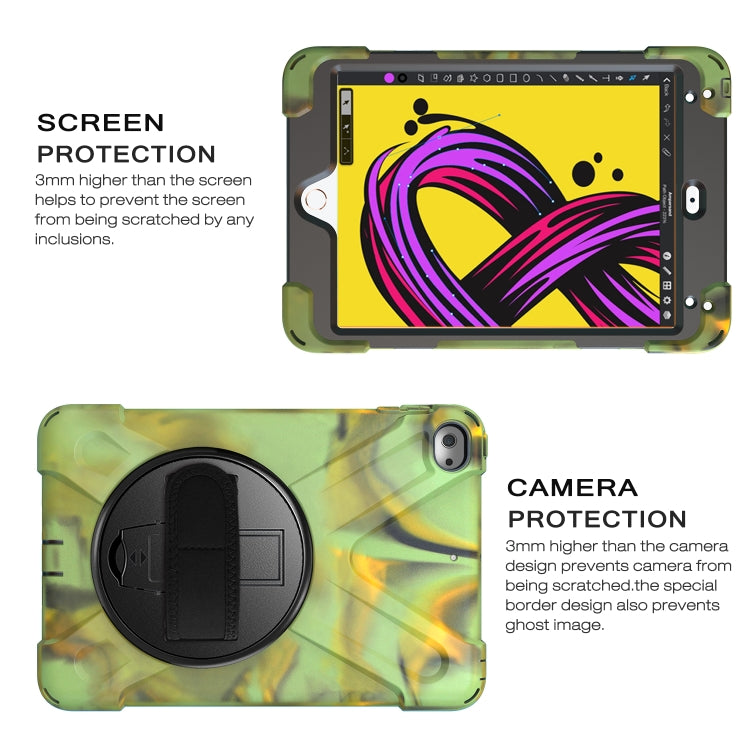 Shockproof Colorful Silicone + PC Protective Case with Holder & Shoulder Strap & Hand Strap For iPad Mini 4 / Mini (2019)