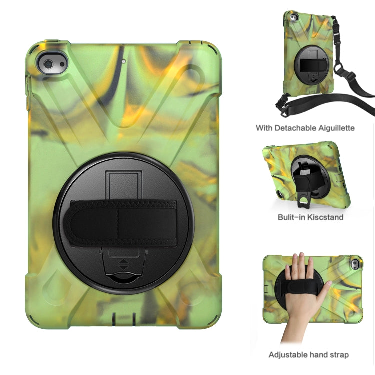 Shockproof Colorful Silicone + PC Protective Case with Holder & Shoulder Strap & Hand Strap For iPad Mini 4 / Mini (2019)