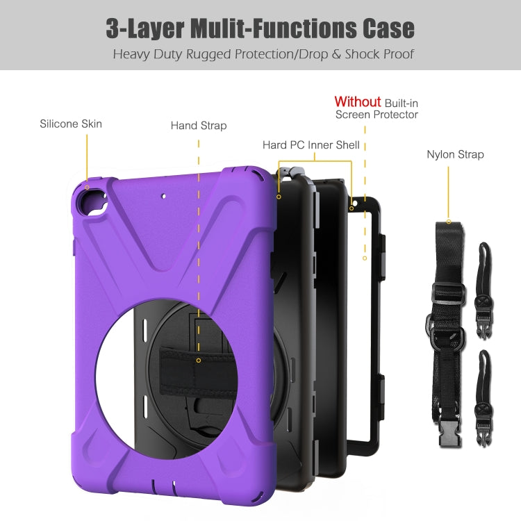 Shockproof Colorful Silicone + PC Protective Case with Holder & Shoulder Strap & Hand Strap For iPad Mini 4 / Mini (2019)