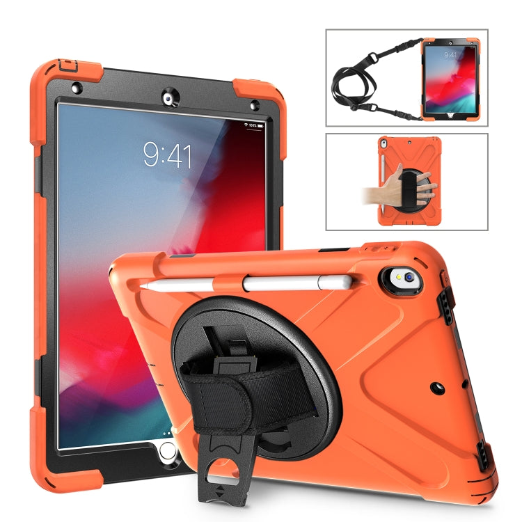 Shockproof Colorful Silicone + PC Protective Case with Holder & Shoulder Strap & Hand Strap & Pen Slot For iPad Pro 10.5