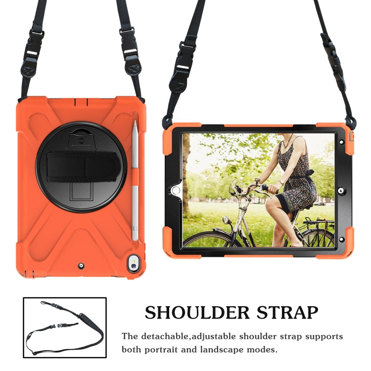 Shockproof Colorful Silicone + PC Protective Case with Holder & Shoulder Strap & Hand Strap & Pen Slot For iPad Pro 10.5