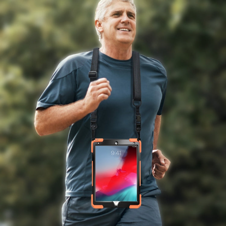 Shockproof Colorful Silicone + PC Protective Case with Holder & Shoulder Strap & Hand Strap & Pen Slot For iPad Pro 10.5