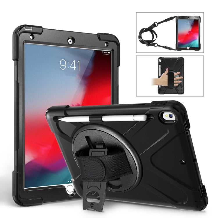Shockproof Colorful Silicone + PC Protective Case with Holder & Shoulder Strap & Hand Strap & Pen Slot For iPad Pro 10.5