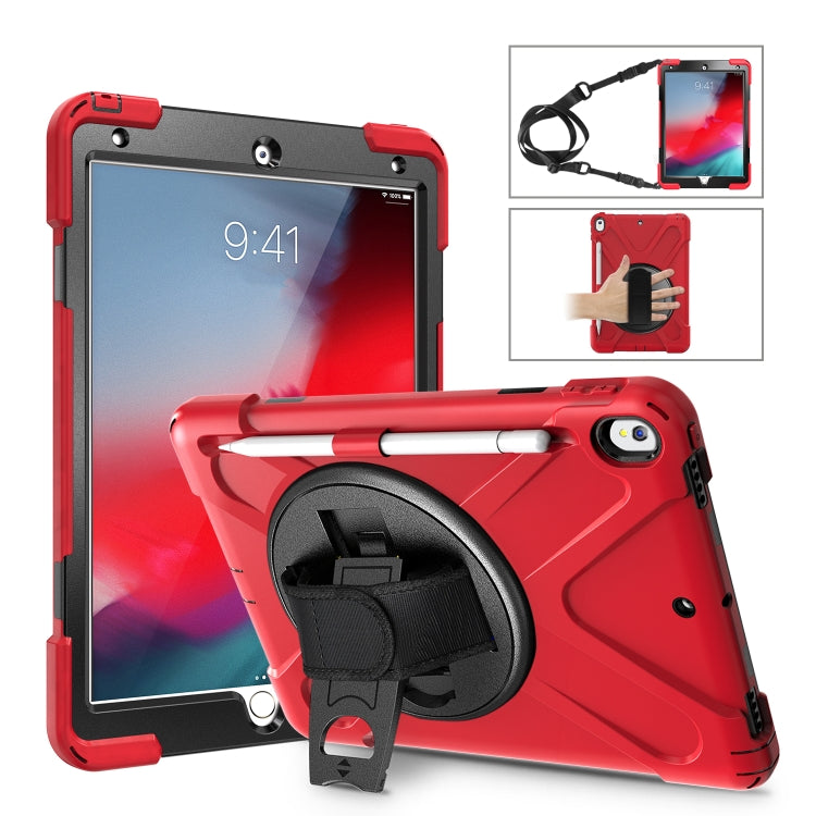 Shockproof Colorful Silicone + PC Protective Case with Holder & Shoulder Strap & Hand Strap & Pen Slot For iPad Pro 10.5