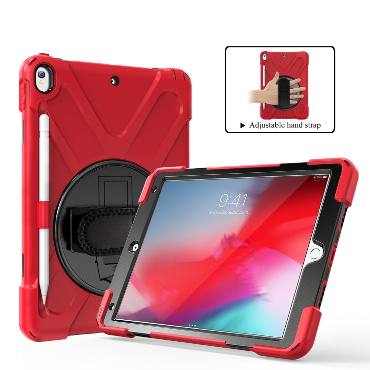 Shockproof Colorful Silicone + PC Protective Case with Holder & Shoulder Strap & Hand Strap & Pen Slot For iPad Pro 10.5