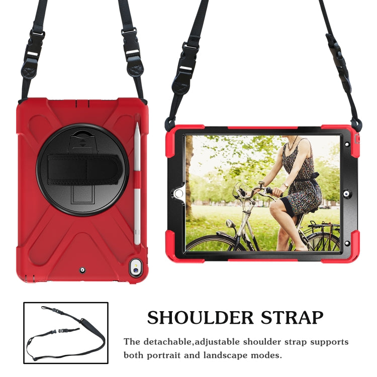 Shockproof Colorful Silicone + PC Protective Case with Holder & Shoulder Strap & Hand Strap & Pen Slot For iPad Pro 10.5
