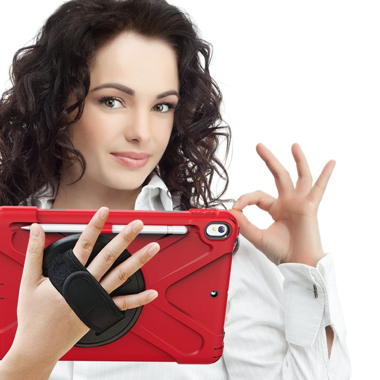 Shockproof Colorful Silicone + PC Protective Case with Holder & Shoulder Strap & Hand Strap & Pen Slot For iPad Pro 10.5