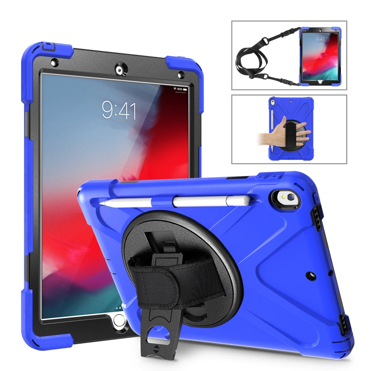 Shockproof Colorful Silicone + PC Protective Case with Holder & Shoulder Strap & Hand Strap & Pen Slot For iPad Pro 10.5