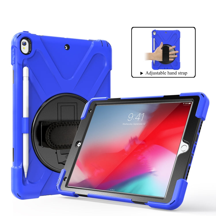 Shockproof Colorful Silicone + PC Protective Case with Holder & Shoulder Strap & Hand Strap & Pen Slot For iPad Pro 10.5