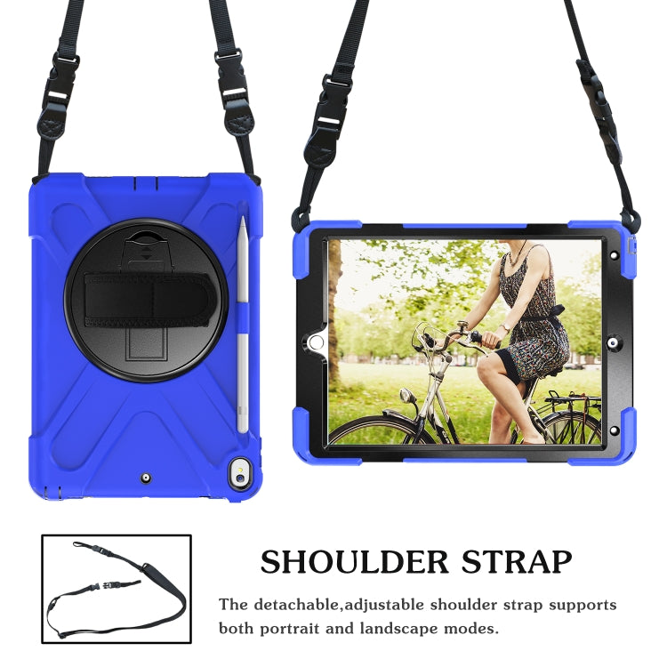 Shockproof Colorful Silicone + PC Protective Case with Holder & Shoulder Strap & Hand Strap & Pen Slot For iPad Pro 10.5