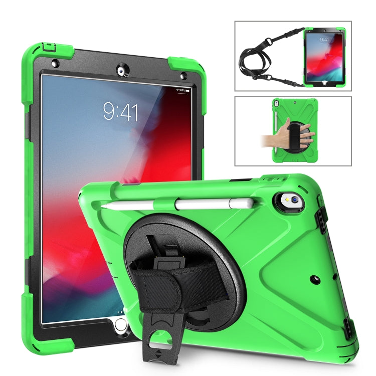 Shockproof Colorful Silicone + PC Protective Case with Holder & Shoulder Strap & Hand Strap & Pen Slot For iPad Pro 10.5