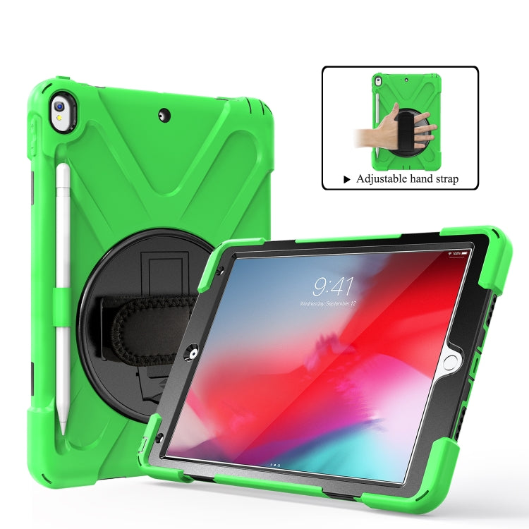 Shockproof Colorful Silicone + PC Protective Case with Holder & Shoulder Strap & Hand Strap & Pen Slot For iPad Pro 10.5