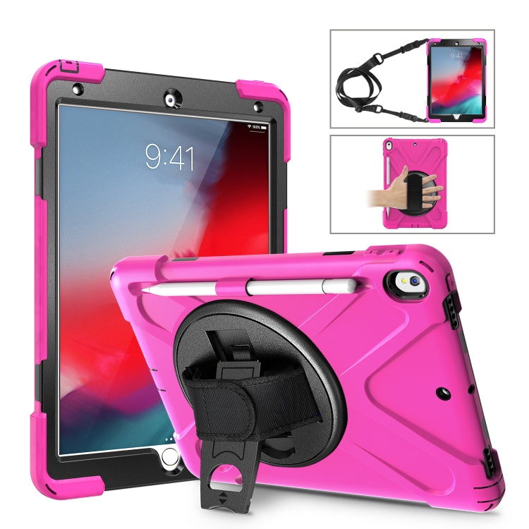 Shockproof Colorful Silicone + PC Protective Case with Holder & Shoulder Strap & Hand Strap & Pen Slot For iPad Pro 10.5