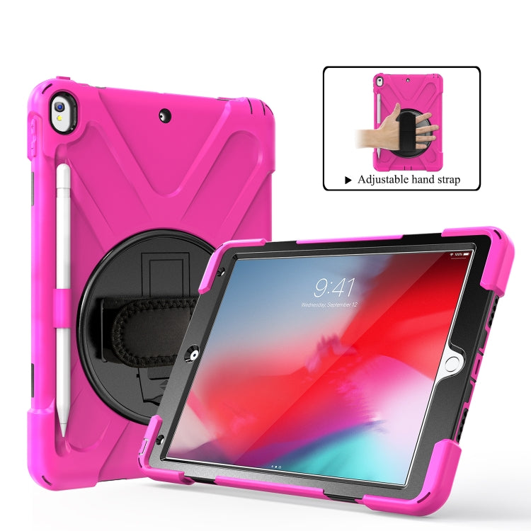 Shockproof Colorful Silicone + PC Protective Case with Holder & Shoulder Strap & Hand Strap & Pen Slot For iPad Pro 10.5