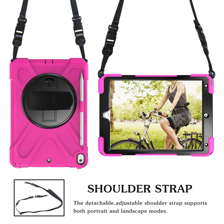 Shockproof Colorful Silicone + PC Protective Case with Holder & Shoulder Strap & Hand Strap & Pen Slot For iPad Pro 10.5