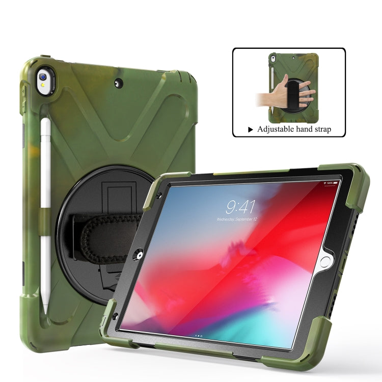 Shockproof Colorful Silicone + PC Protective Case with Holder & Shoulder Strap & Hand Strap & Pen Slot For iPad Pro 10.5