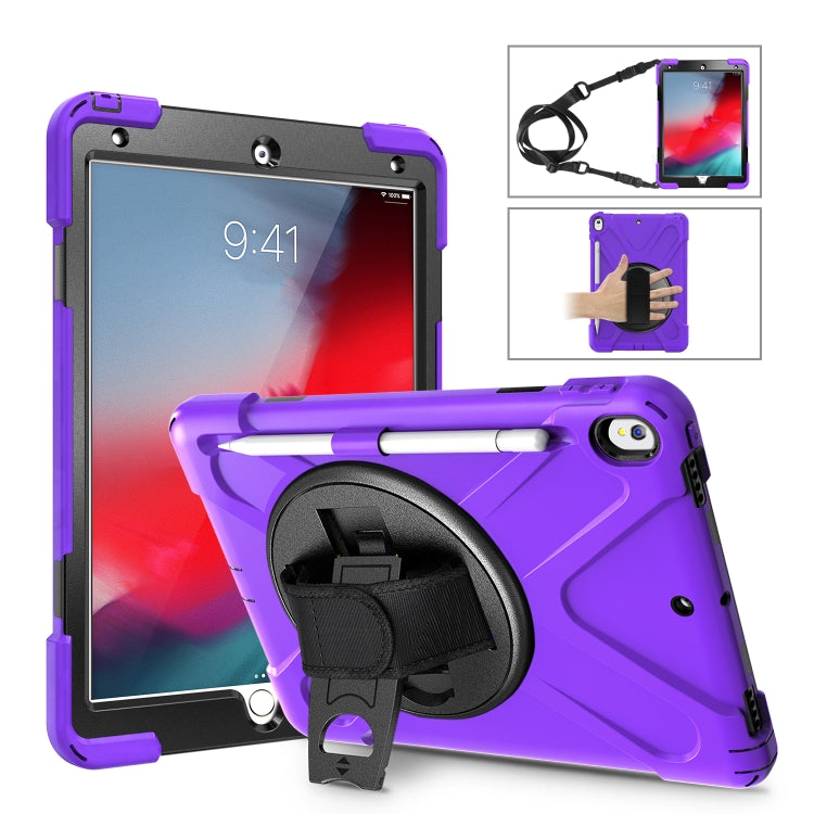 Shockproof Colorful Silicone + PC Protective Case with Holder & Shoulder Strap & Hand Strap & Pen Slot For iPad Pro 10.5
