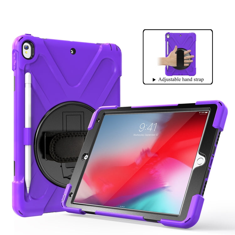 Shockproof Colorful Silicone + PC Protective Case with Holder & Shoulder Strap & Hand Strap & Pen Slot For iPad Pro 10.5