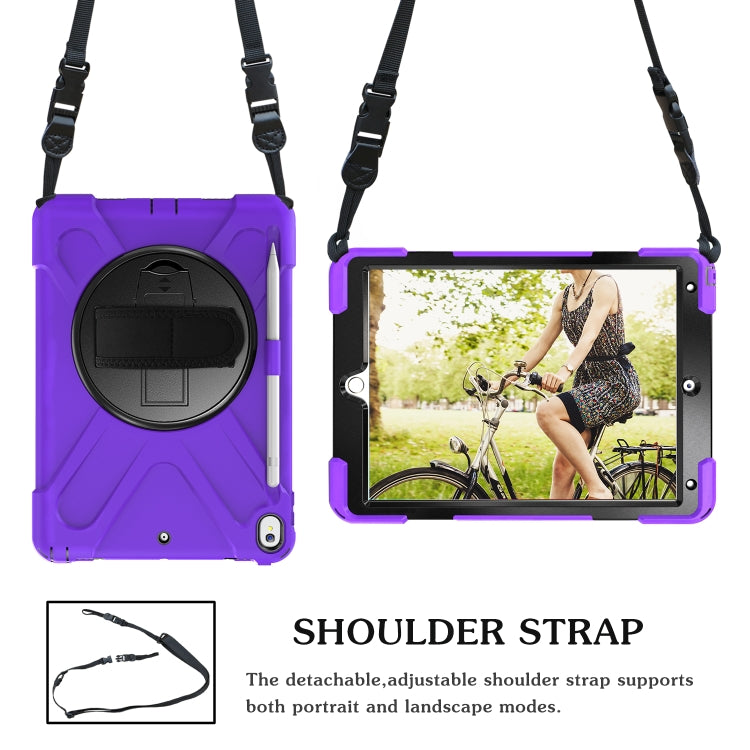 Shockproof Colorful Silicone + PC Protective Case with Holder & Shoulder Strap & Hand Strap & Pen Slot For iPad Pro 10.5