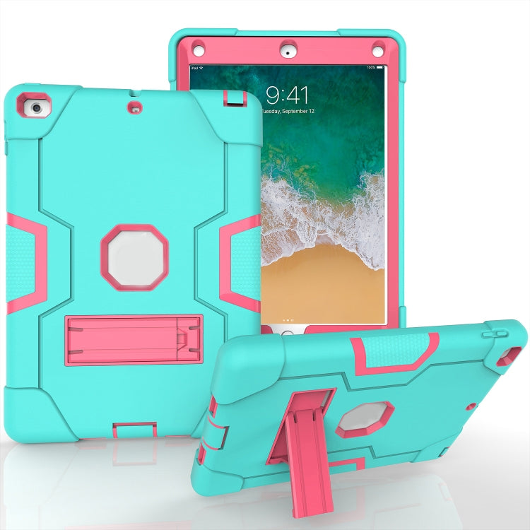 Contrast Color Robot Shockproof Silicone + PC Protective Case with Holder For iPad 9.7 (2017) / (2018)