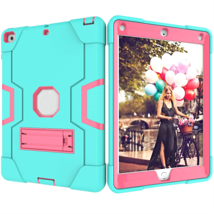 Contrast Color Robot Shockproof Silicone + PC Protective Case with Holder For iPad 9.7 (2017) / (2018)