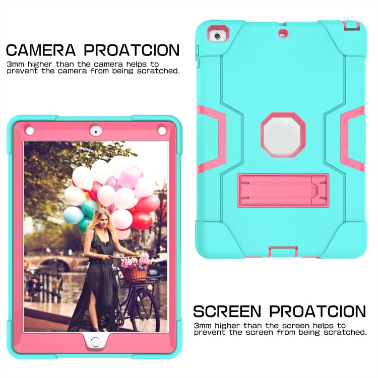 Contrast Color Robot Shockproof Silicone + PC Protective Case with Holder For iPad 9.7 (2017) / (2018)