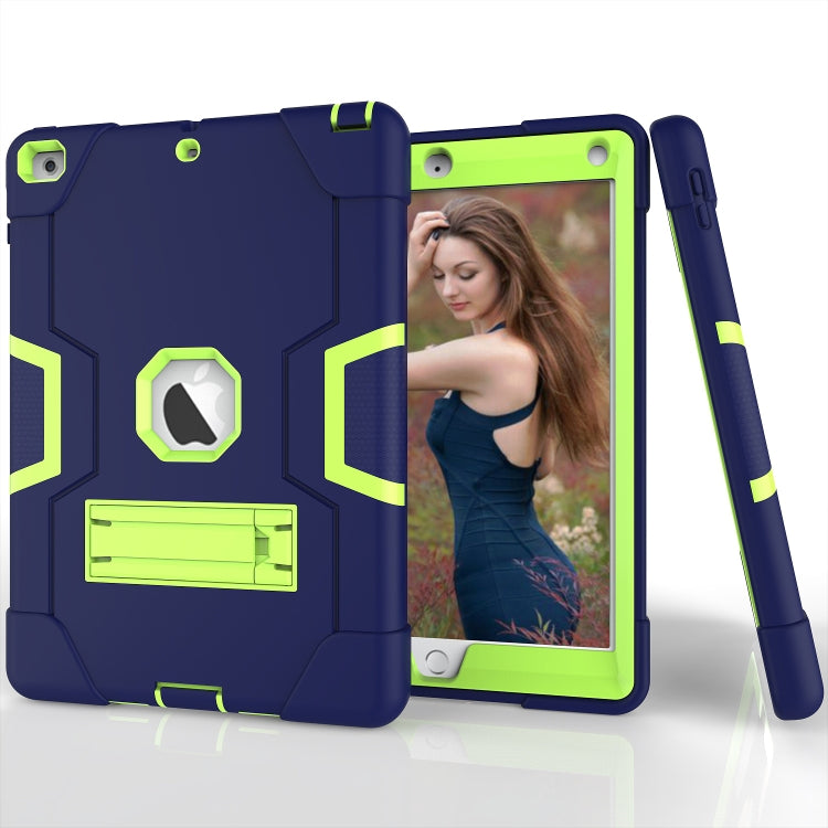 Contrast Color Robot Shockproof Silicone + PC Protective Case with Holder For iPad 9.7 (2017) / (2018)