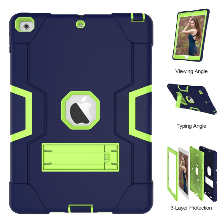 Contrast Color Robot Shockproof Silicone + PC Protective Case with Holder For iPad 9.7 (2017) / (2018)