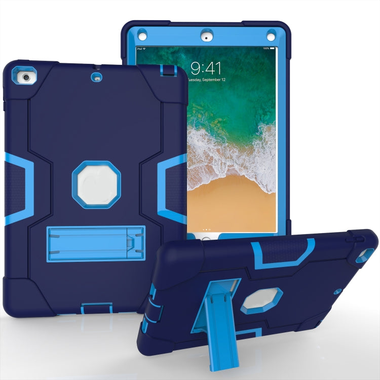 Contrast Color Robot Shockproof Silicone + PC Protective Case with Holder For iPad 9.7 (2017) / (2018)