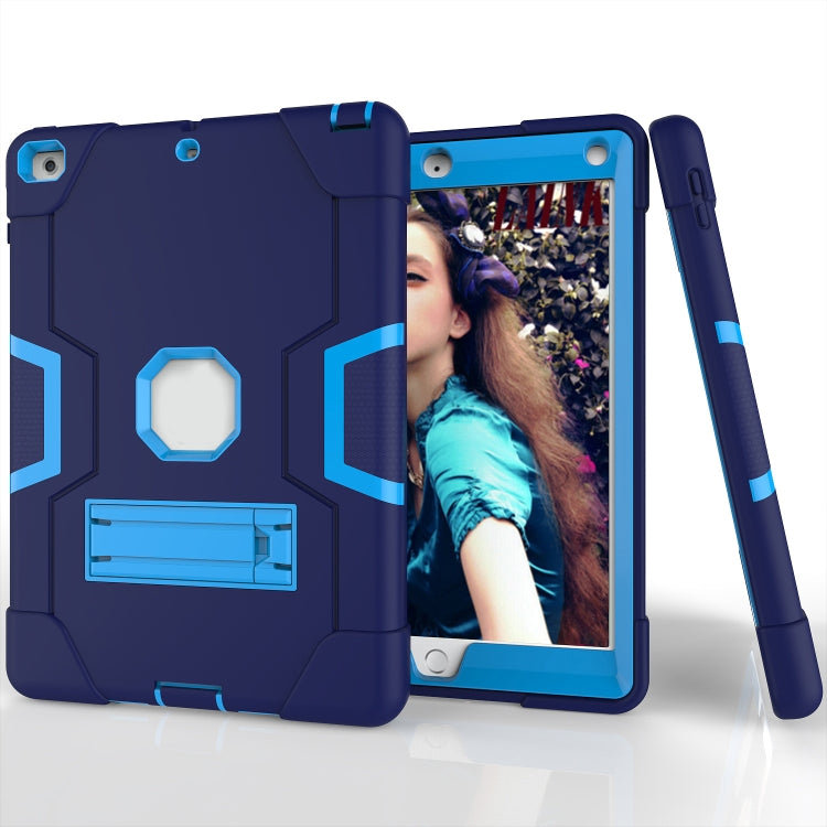 Contrast Color Robot Shockproof Silicone + PC Protective Case with Holder For iPad 9.7 (2017) / (2018)
