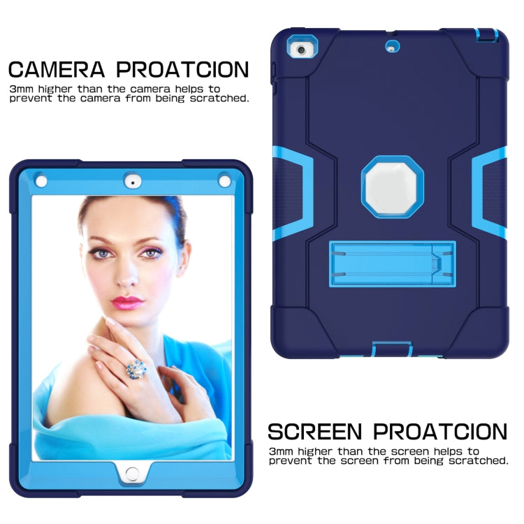 Contrast Color Robot Shockproof Silicone + PC Protective Case with Holder For iPad 9.7 (2017) / (2018)