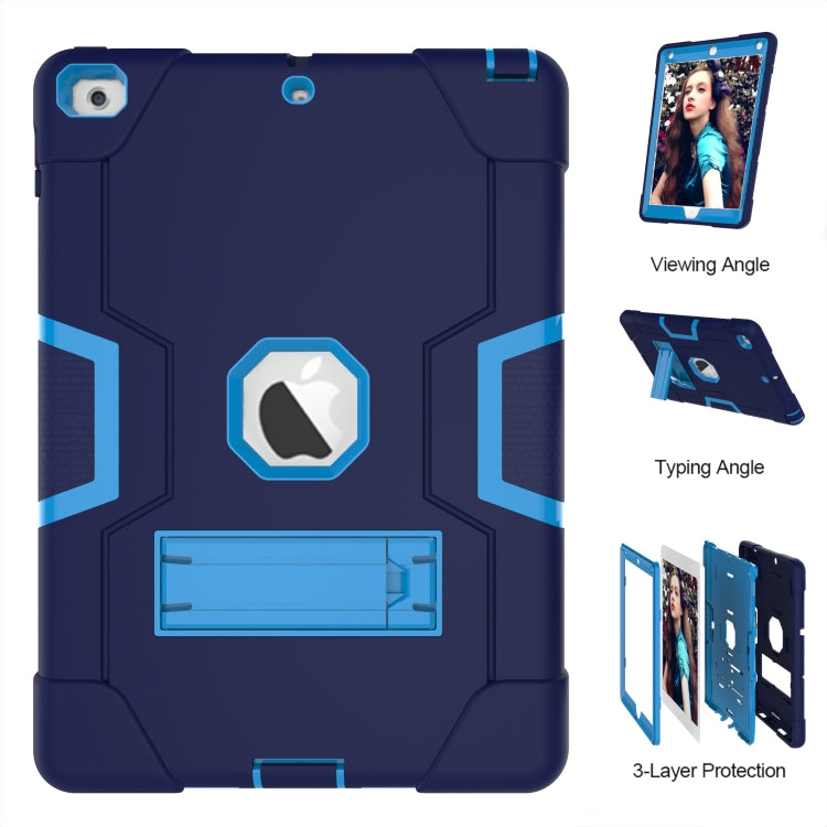 Contrast Color Robot Shockproof Silicone + PC Protective Case with Holder For iPad 9.7 (2017) / (2018)