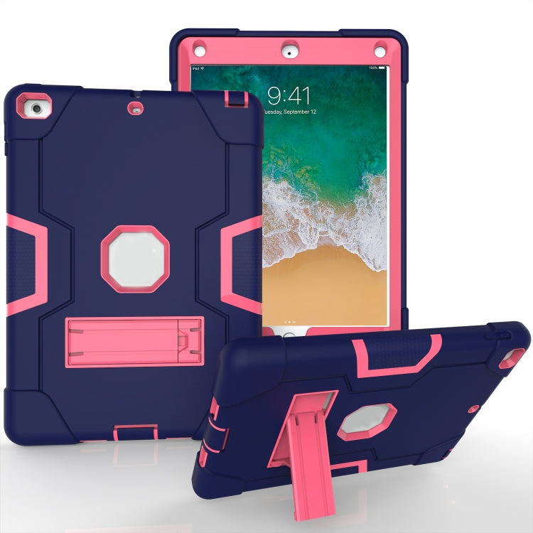 Contrast Color Robot Shockproof Silicone + PC Protective Case with Holder For iPad 9.7 (2017) / (2018)
