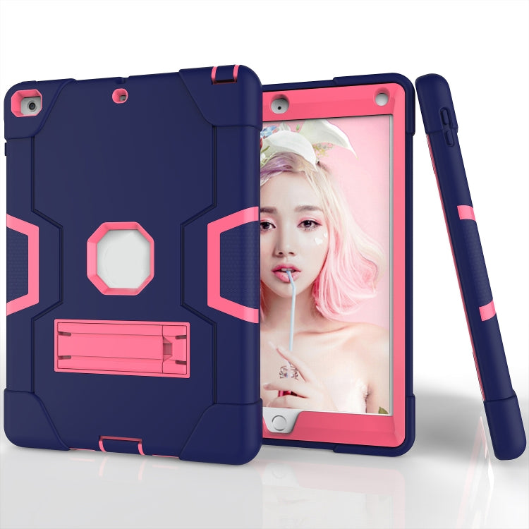 Contrast Color Robot Shockproof Silicone + PC Protective Case with Holder For iPad 9.7 (2017) / (2018)