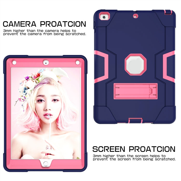 Contrast Color Robot Shockproof Silicone + PC Protective Case with Holder For iPad 9.7 (2017) / (2018)