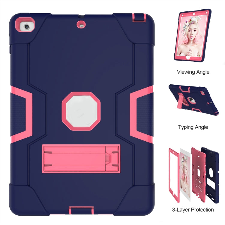 Contrast Color Robot Shockproof Silicone + PC Protective Case with Holder For iPad 9.7 (2017) / (2018)
