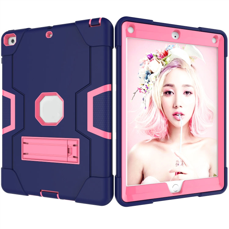 Contrast Color Robot Shockproof Silicone + PC Protective Case with Holder For iPad 9.7 (2017) / (2018)