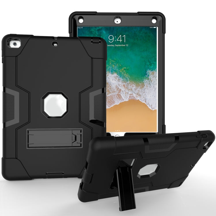 Contrast Color Robot Shockproof Silicone + PC Protective Case with Holder For iPad 9.7 (2017) / (2018)