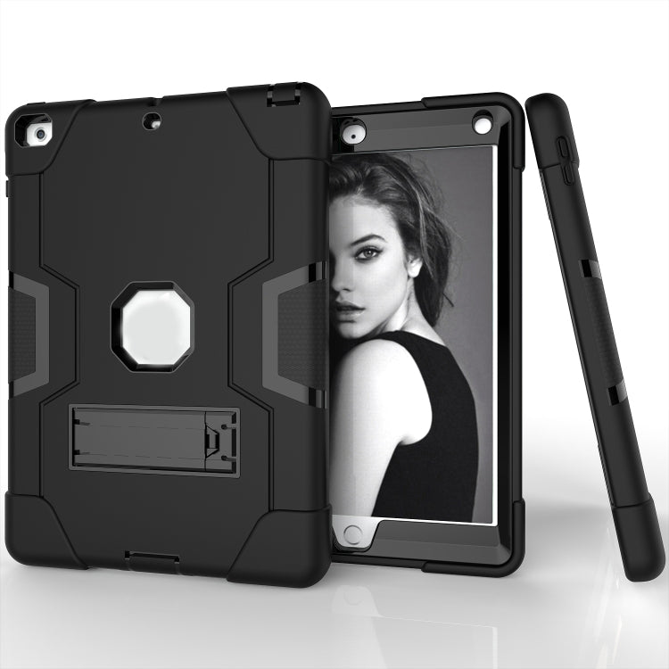 Contrast Color Robot Shockproof Silicone + PC Protective Case with Holder For iPad 9.7 (2017) / (2018)