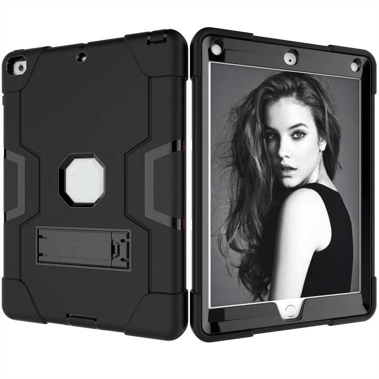Contrast Color Robot Shockproof Silicone + PC Protective Case with Holder For iPad 9.7 (2017) / (2018)