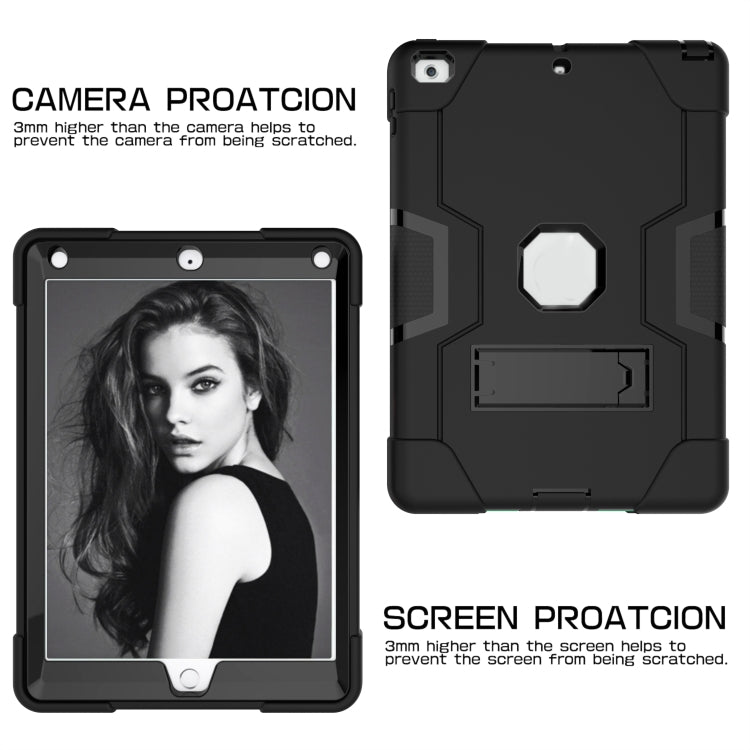 Contrast Color Robot Shockproof Silicone + PC Protective Case with Holder For iPad 9.7 (2017) / (2018)