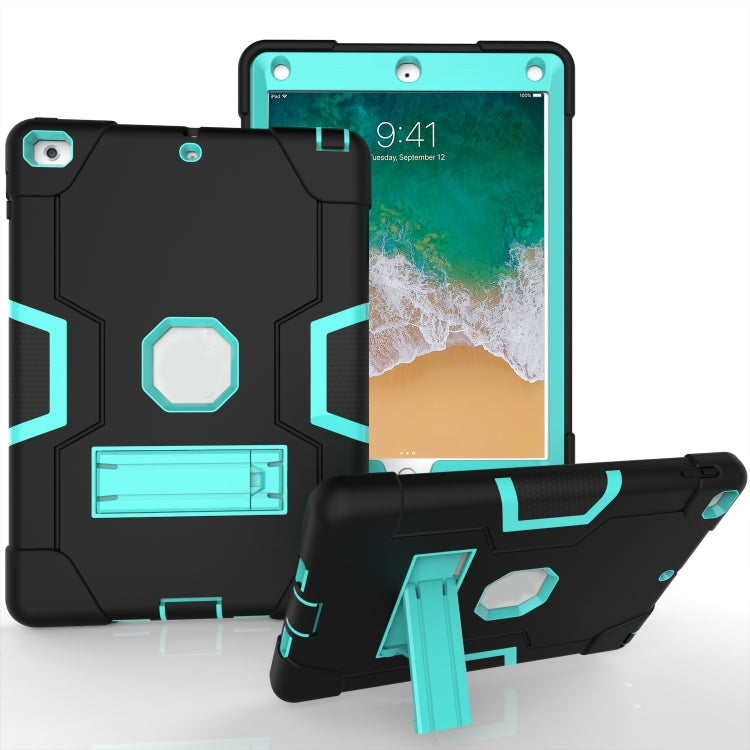 Contrast Color Robot Shockproof Silicone + PC Protective Case with Holder For iPad 9.7 (2017) / (2018)