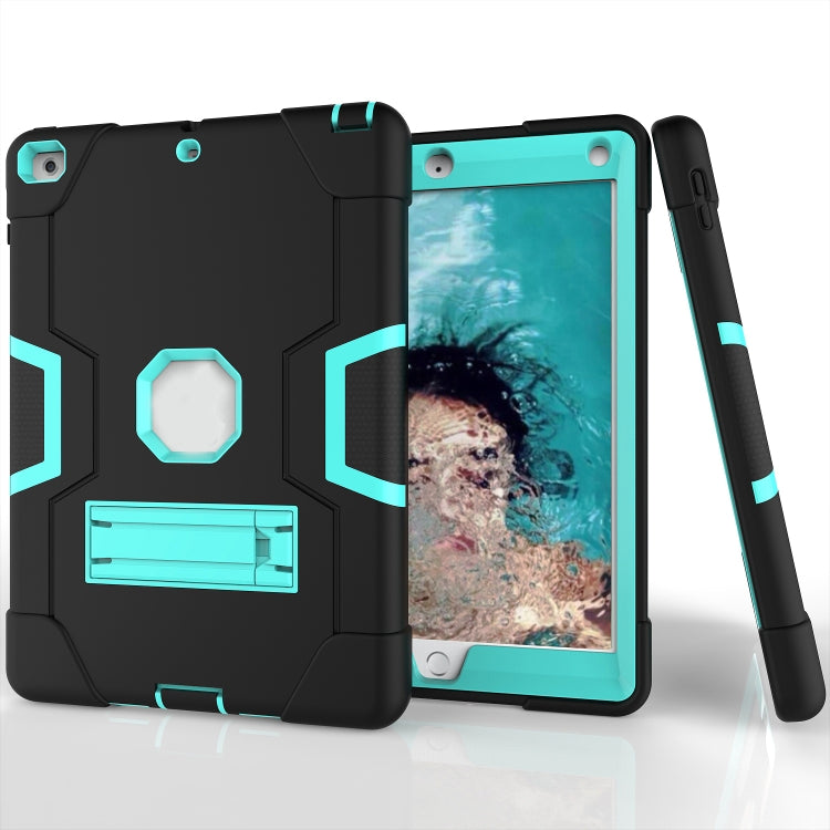 Contrast Color Robot Shockproof Silicone + PC Protective Case with Holder For iPad 9.7 (2017) / (2018)