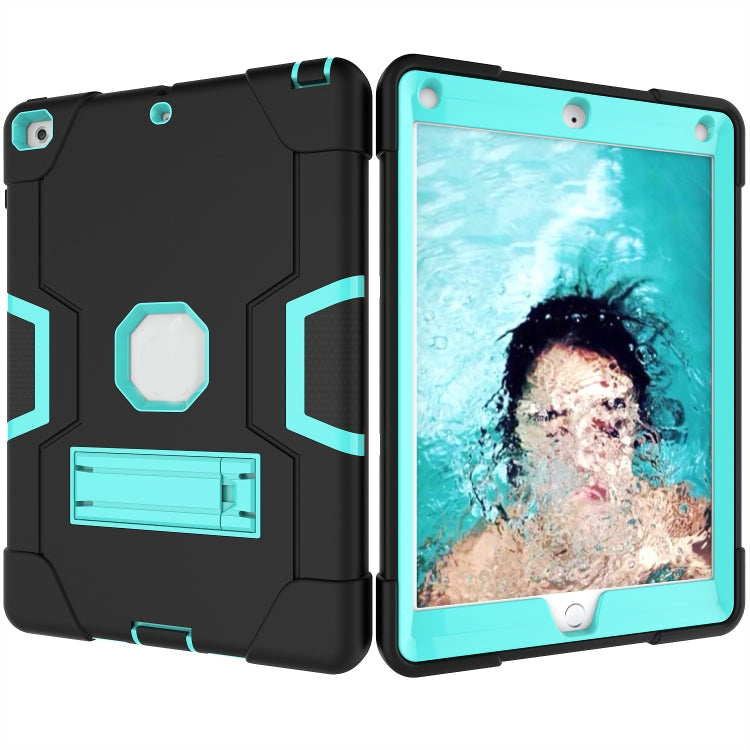 Contrast Color Robot Shockproof Silicone + PC Protective Case with Holder For iPad 9.7 (2017) / (2018)