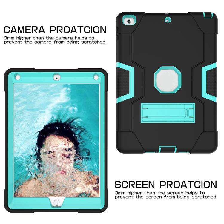 Contrast Color Robot Shockproof Silicone + PC Protective Case with Holder For iPad 9.7 (2017) / (2018)