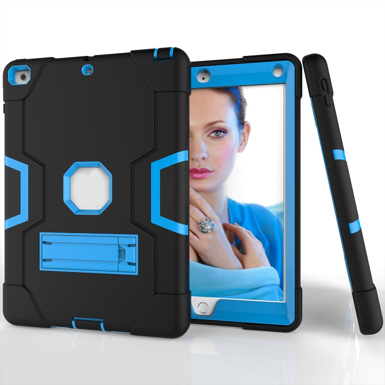 Contrast Color Robot Shockproof Silicone + PC Protective Case with Holder For iPad 9.7 (2017) / (2018)