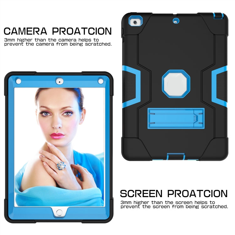 Contrast Color Robot Shockproof Silicone + PC Protective Case with Holder For iPad 9.7 (2017) / (2018)