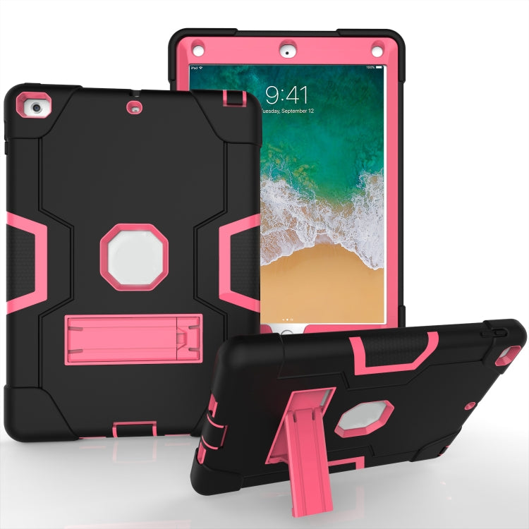 Contrast Color Robot Shockproof Silicone + PC Protective Case with Holder For iPad 9.7 (2017) / (2018)