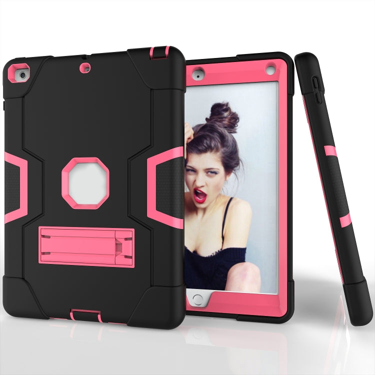 Contrast Color Robot Shockproof Silicone + PC Protective Case with Holder For iPad 9.7 (2017) / (2018)